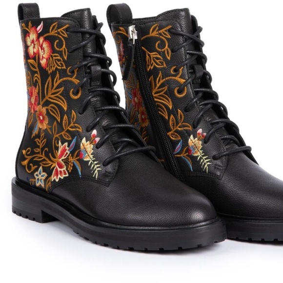 NEW Johnny Was Taline Embroidered Bootie size 7 in Black - Picture 3 of 5